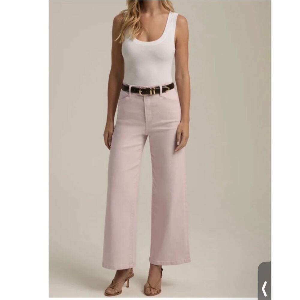 Favorite Daugther Womens 27 The Mischa Super High Rise Wide Leg Pink Minimalist